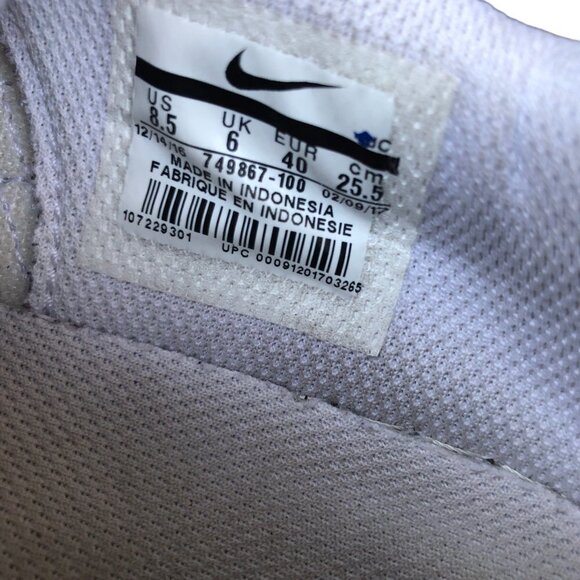 CUSTOM Nike Court Royale White Metallic Silver Size 8.5 - Picture 7 of 8